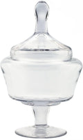 Handblown Glass Apothecary Jar with Finial Lid - 11" - Clear