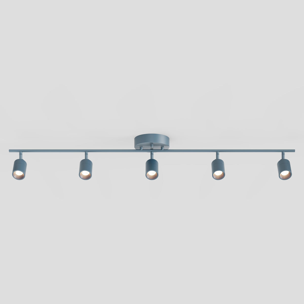 Shura Deep Navy 5-Light Track Light with Rotatable Heads, Integrated LED Bulbs, 4 ft. Track Lighting Kit, 3000k, 2450