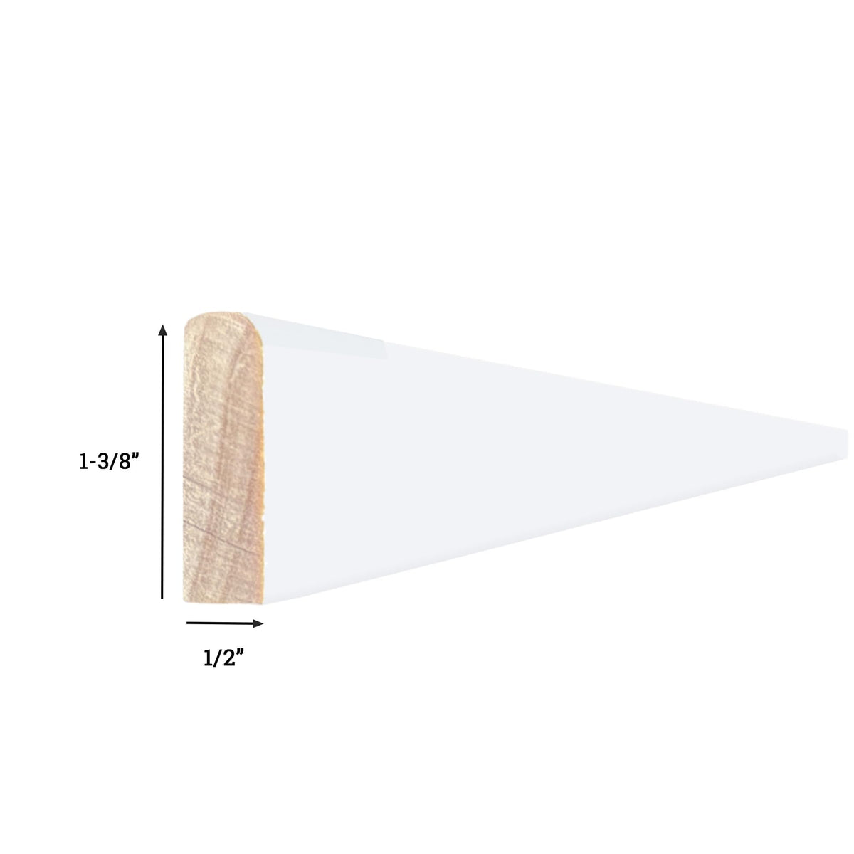 Baseboard Shoe Moulding, Modern Craftsman Style, Primed or Raw Wood, 6' Piece, (Primed Poplar)