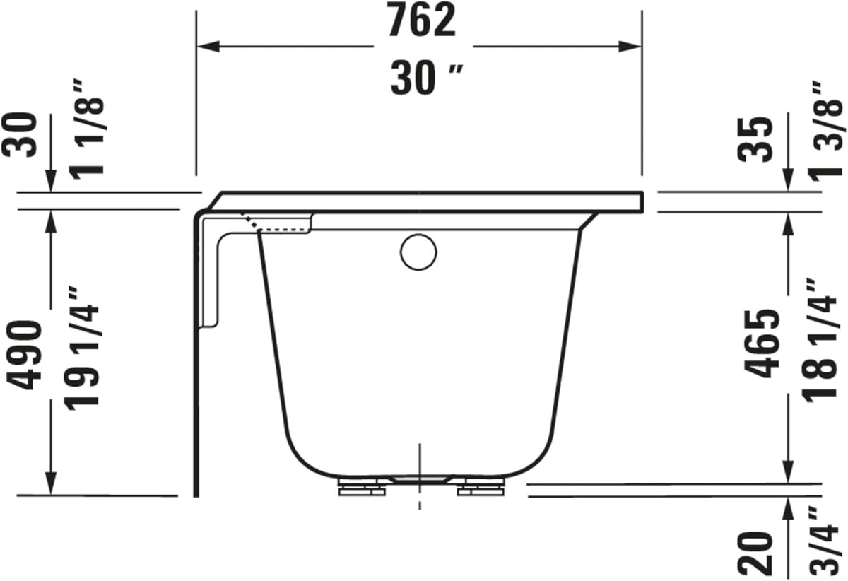Architec 60" x 30" Alcove Soaking Acrylic Bathtub 700356000000090
