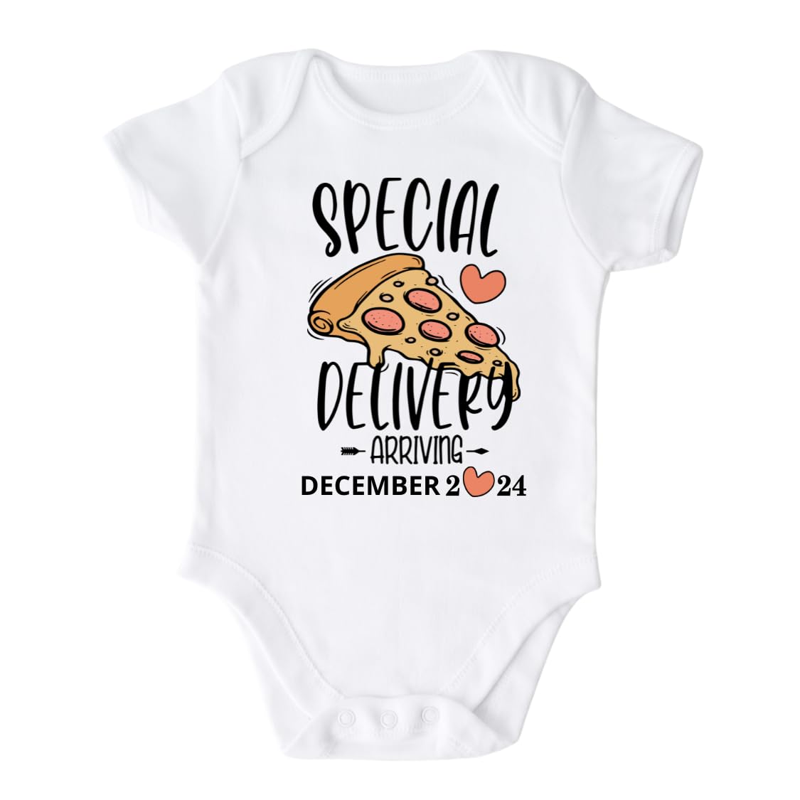 Special Delivery Pizza Baby Bodysuit, Baby Announcement Kids Tee