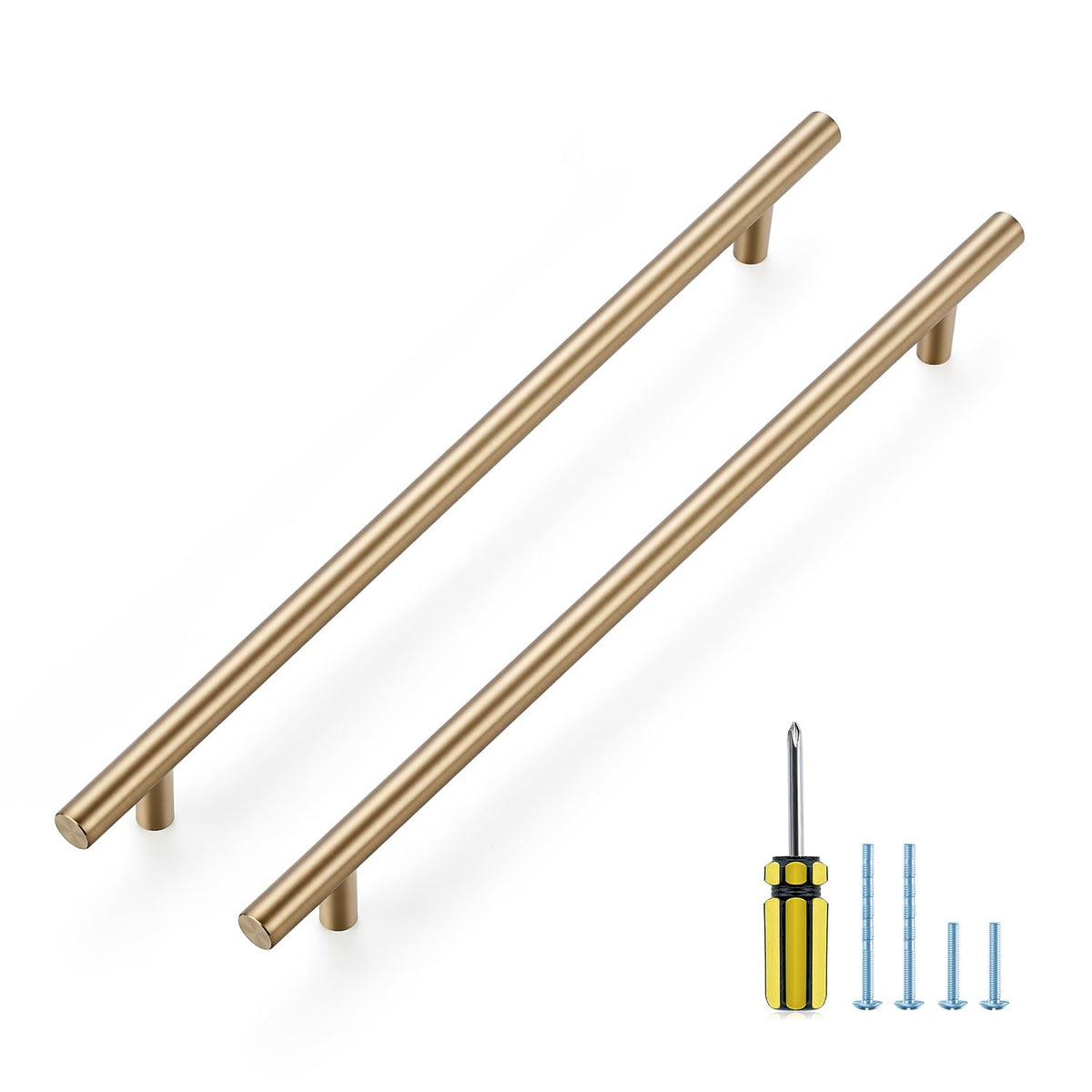 Champagne Bronze Cabinet Handles 10 Inch Hole Center 10 Pack