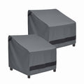 Waterproof Outdoor Furniture Chair Covers 600D Heavy Duty Fit as Lawn Lounge Deep Seat(2 Pack, Grey, Median)
