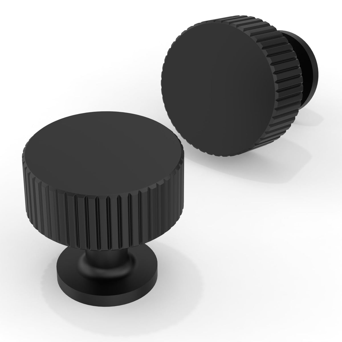 30 Pack Matte Black Cabinet Knobs 1-1/10 Inch(28mm) Single Hole Cabinet Pulls Round Kitchen Cabinet Knobs Drawer Knobs