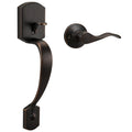 Front Door Handle Set,Entry Door Handleset,No Lock Reversible Lever,Oil Rubbed Bronze Exterior Door Lock,Heavy Duty