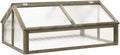 Cold Frame Greenhouse, 44.8"x31.4"x19.6" Gray Wooden Garden Planter Bed with Double Hinged Roofs, Open Bottom Raised