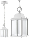 9 Inch LED Outdoor Pendant Lighting, White Exterior LED Hanging Pendant Light