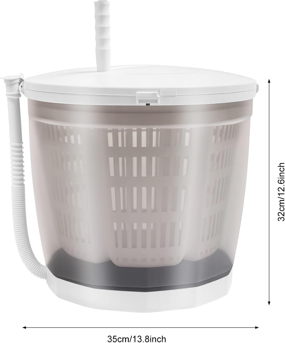 2 in 1 Manual Washing Machine, Non-electric Hand Crank Clothes Washer Traveling Outdoor Wringer Washer Mini Compact