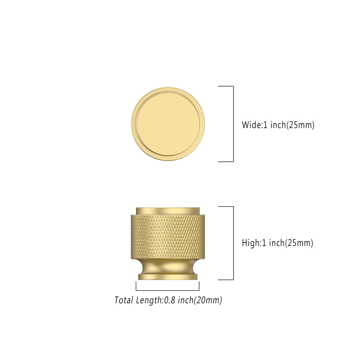 6 Pack Brushed Gold Cabinet Knobs Heavy-Duty Solid Kitchen Cabinet Pulls Gold Dresser Drawer Hardware for Cupboard