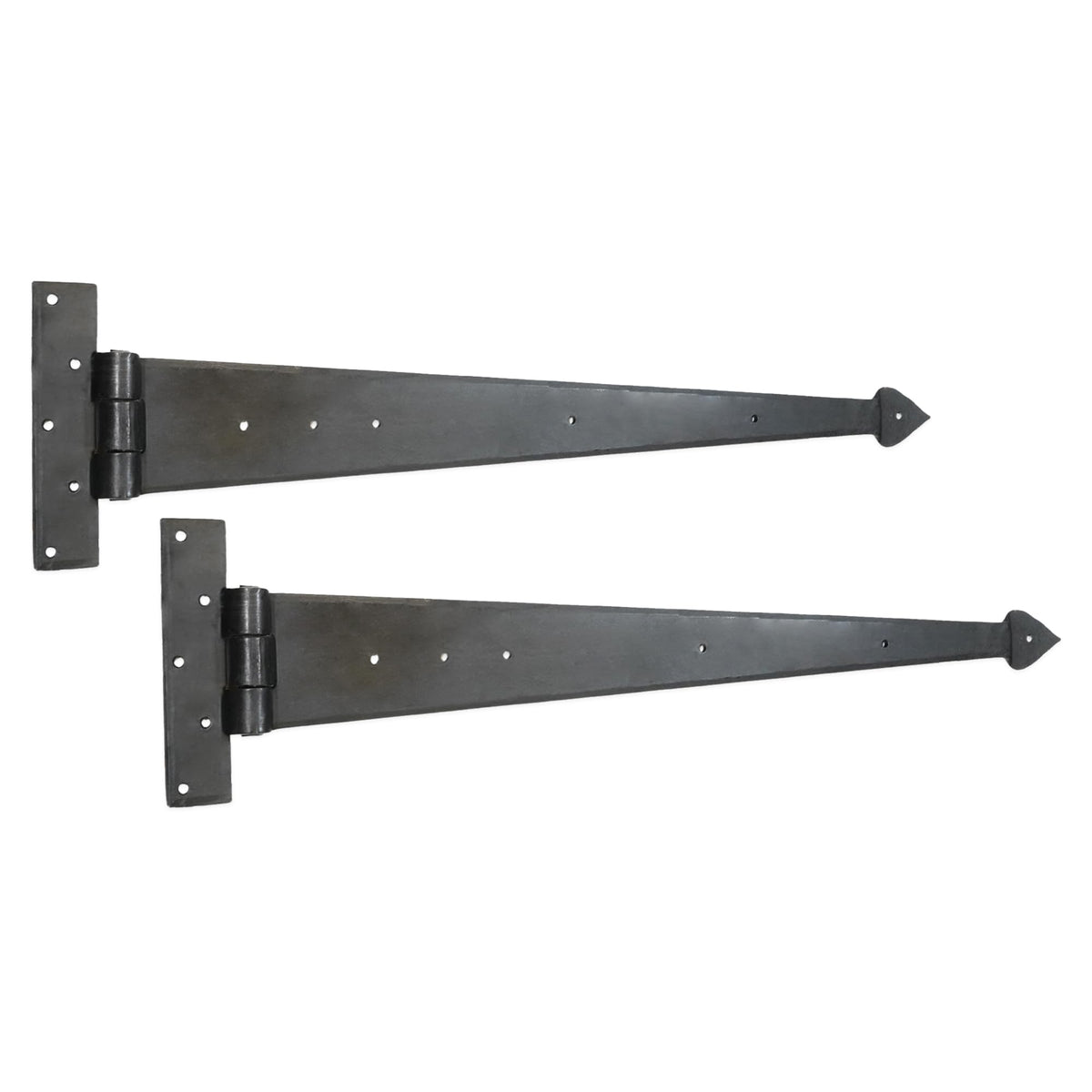 Hand Forged Tee Hinge Strap Hinge Beeswax Arrow End 6" 9" 12" 15" 18" 24" Sold in Pairs (24")