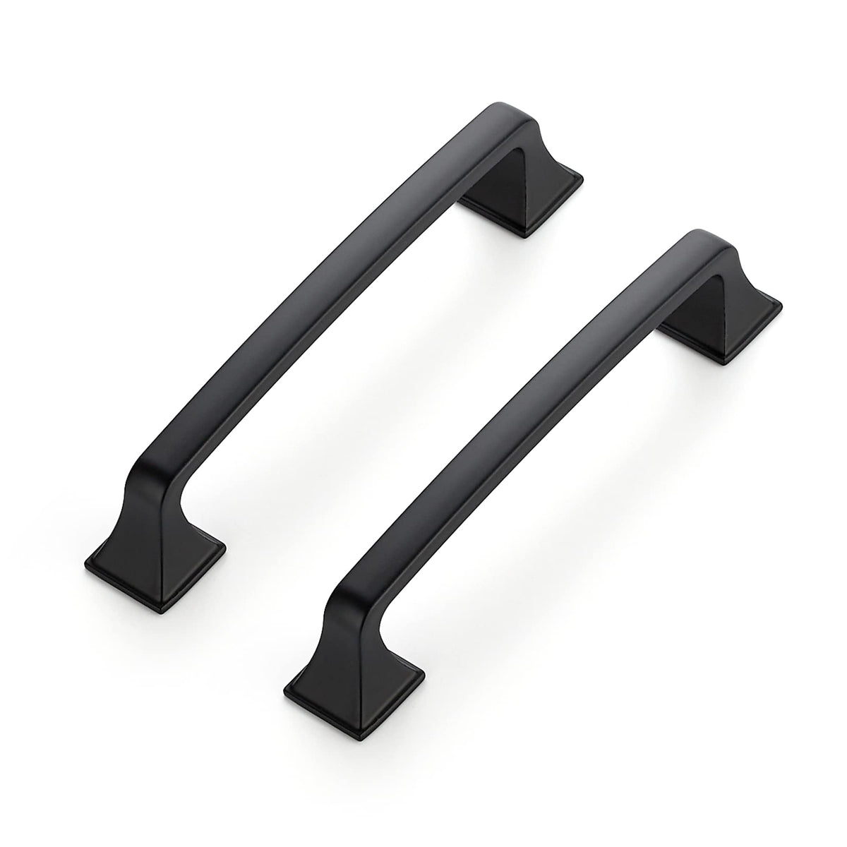 Matte Black Square Foot Arch Cabinet Pulls 5 Inch 30 Pack
