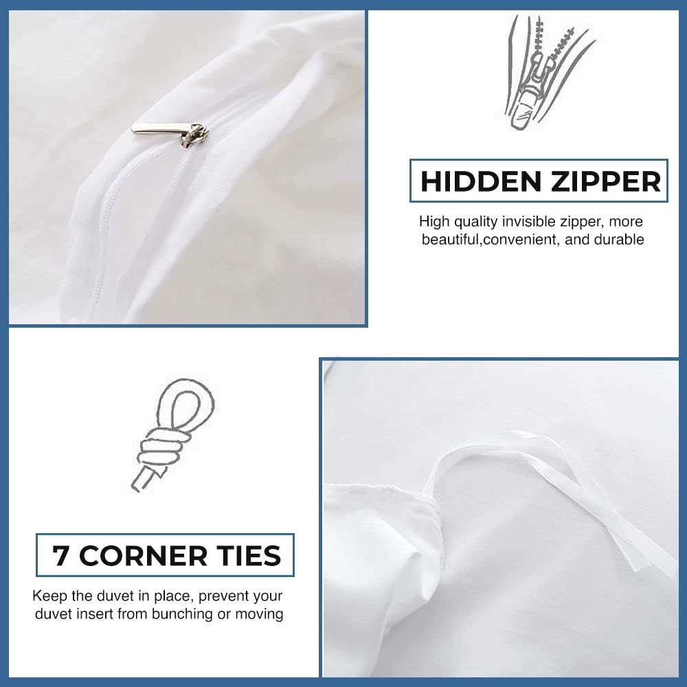 100% Egyptian Cotton 1000 Series Duvet Cover Twin XL Size - White