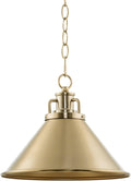 Romine 12" Modern Gold Pendant Light with Cone Metal Shade, Mid-Century Gold Hanging Light, Cool Brass Finish