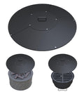 24" Round Fire Pit Lid Fits for Bonfire Pits up to 22", Metal Cover with Handle, All-Weather Resistance Outdoor