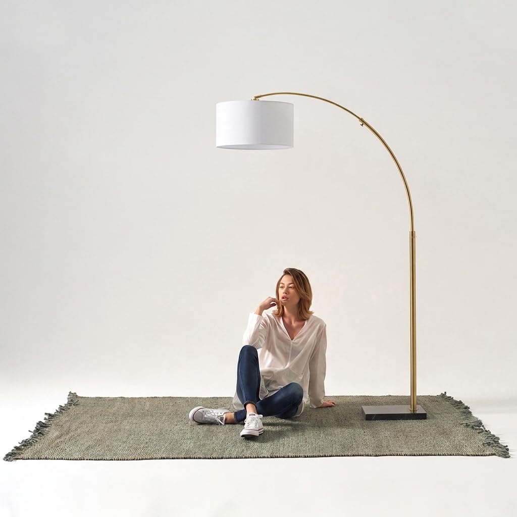 Inspired Arco Style Logan Arc Floor Lamp, Bright Standing Lamp s, Offices & Bedrooms, Modern Living Room Décor, Tall Hanging Floor Lamp
