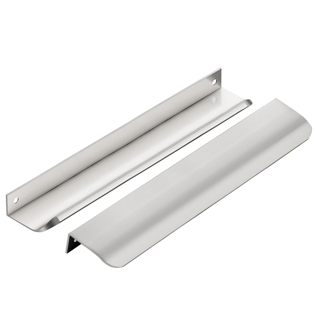 Brushed Nickel Cabinet Handles Finger Edge Pulls 7.8 Inch CC 6 Pack