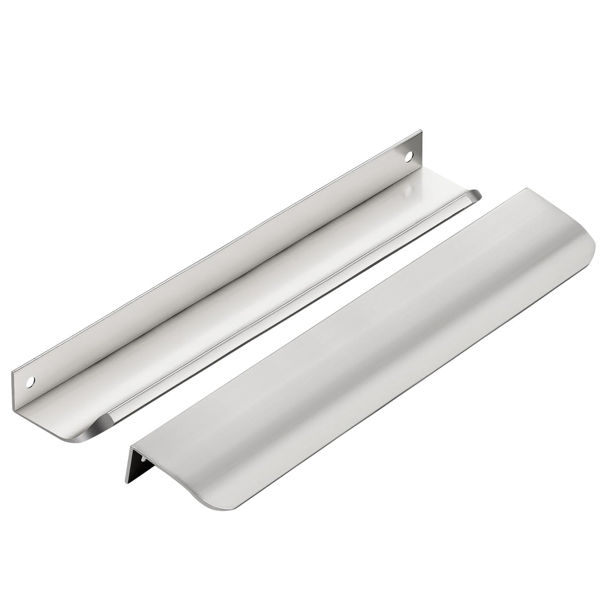 Brushed Nickel Cabinet Handles Finger Edge Pulls 7.8 Inch CC 6 Pack
