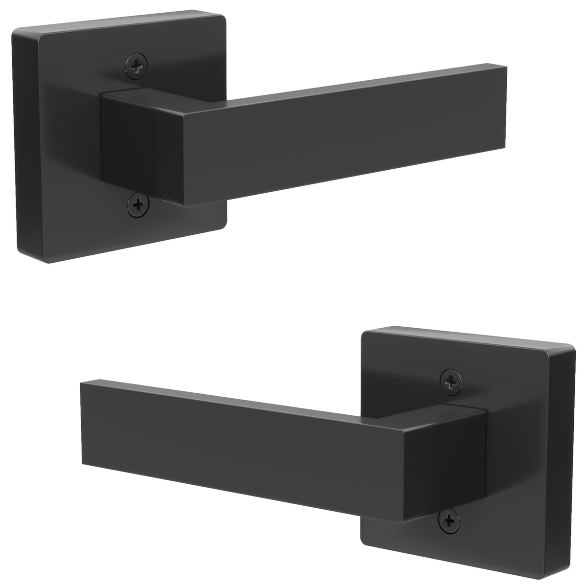 Dummy Door Handles Interior Closet Black Pack of 2 Without Latch
