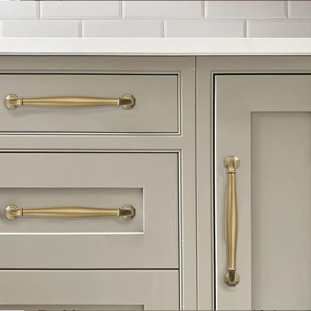 Appliance Handle Pull 18 Inch(457mm) Brushed Brass Cabinet Pulls Warm Gold Cabinet Handles Heavy Duty Solid
