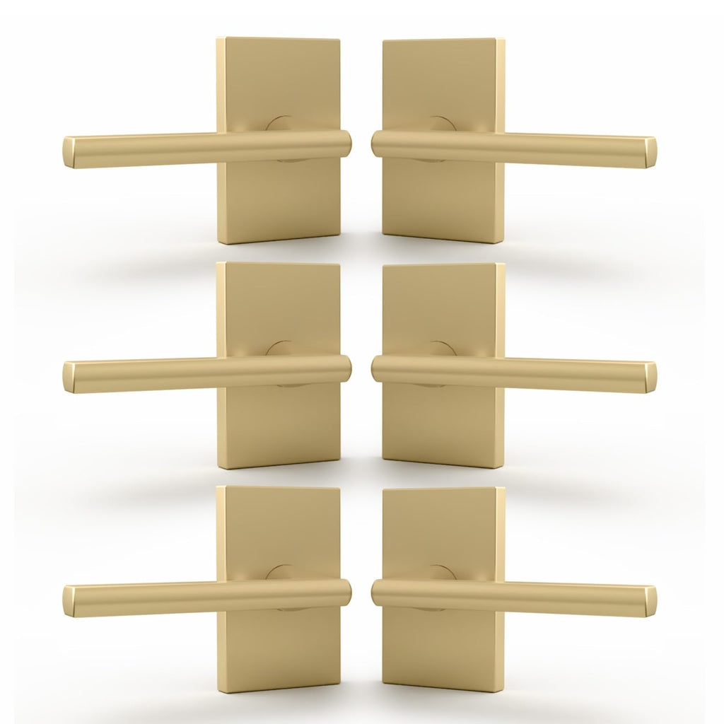 Glamor Dummy Door Lever Gold (6-Pack) - Non-Turning