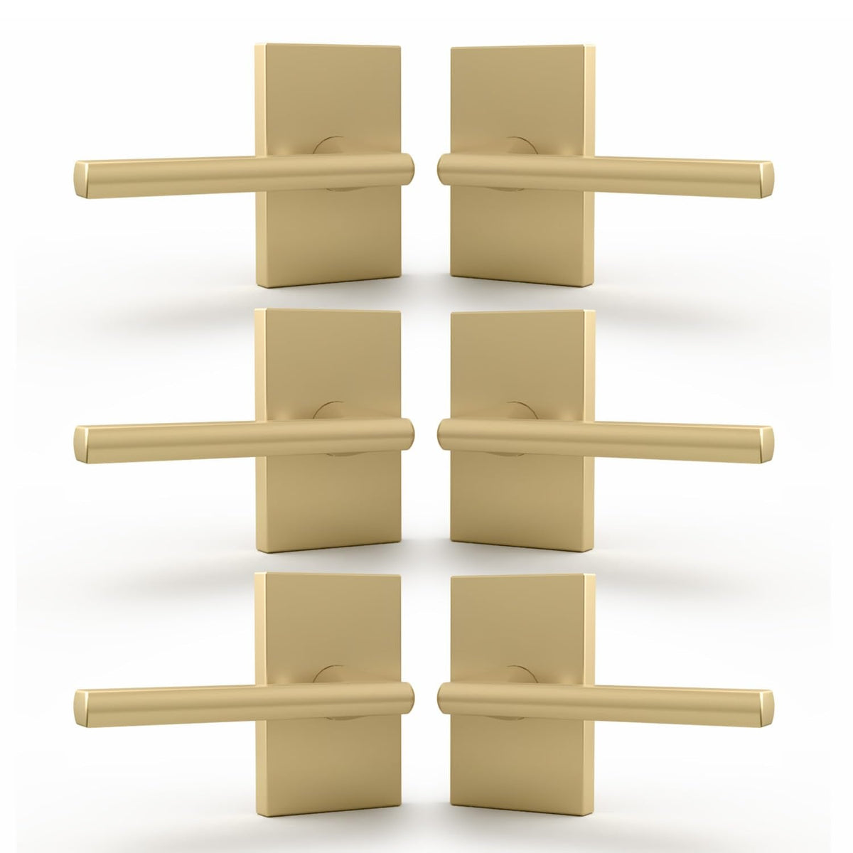 Glamor Dummy Door Lever Gold (6-Pack) - Non-Turning