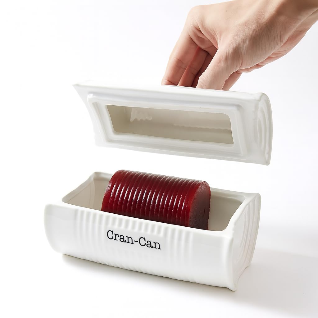 Cranberry Sauce Serving Dish with Lid, Fits One 14-16 oz Can