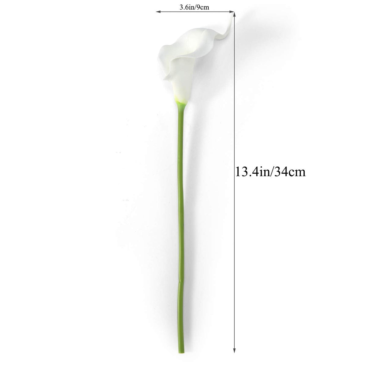 22pcs 13.4 Inch Pure White Real Touch Artificial Calla Lily