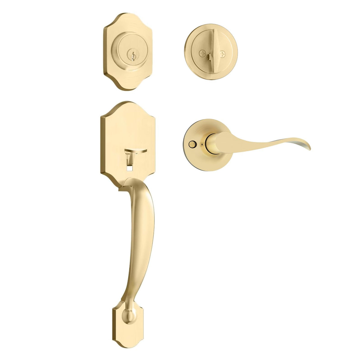 Gold Front Door Handle and Deadbolt Set, Front Door Lock Set