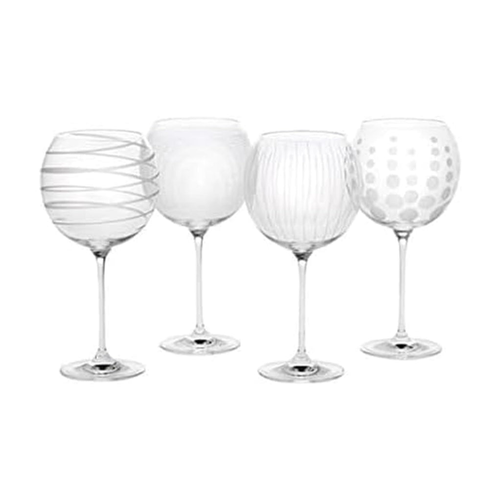 Cheers Balloon Goblet Wine Glass, 24.5-Ounce, Set of 4, Transparent