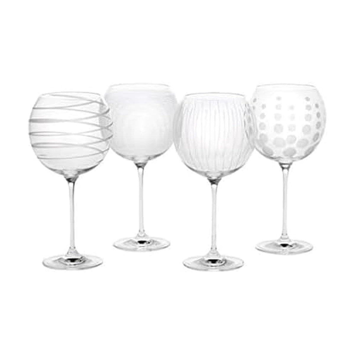 Cheers Balloon Goblet Wine Glass, 24.5-Ounce, Set of 4, Transparent