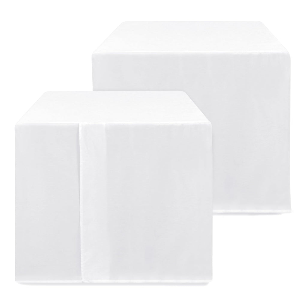Fitted Card Table Covers 2 Pcs 34X34 Inch White Tablecloths
