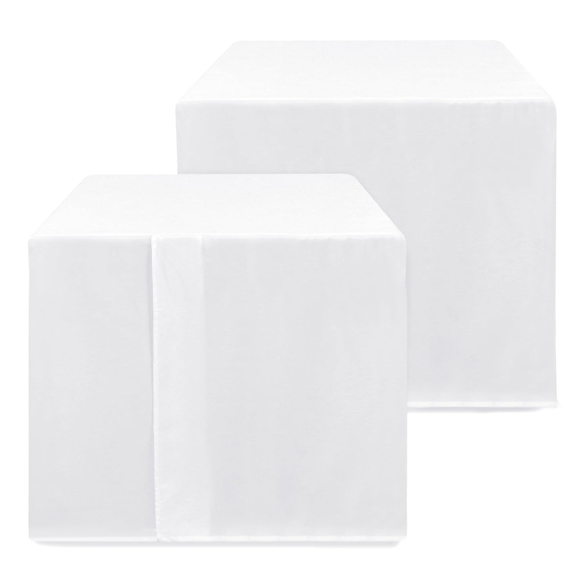 Fitted Card Table Covers 2 Pcs 34X34 Inch White Tablecloths