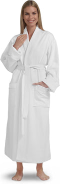 Terry Women's Soft Waffle Robe, Long Hotel Bathrobe, Spa Bath Robes | soft, luxury knit bath robe for women