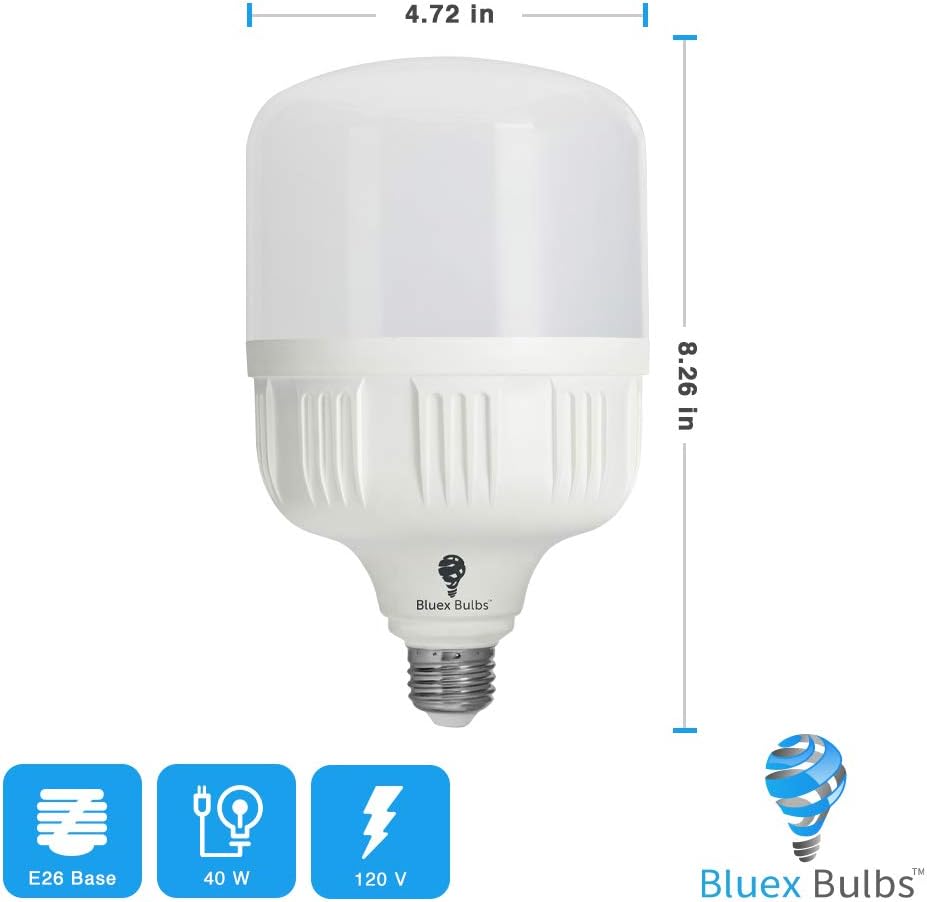 2 Pack BlueX 300W Bulb - 350W Bulb Equivalent, 40W LED Corn Light Bulb Cool White 5000K E26 Base 4000 Lumens 300 Watt