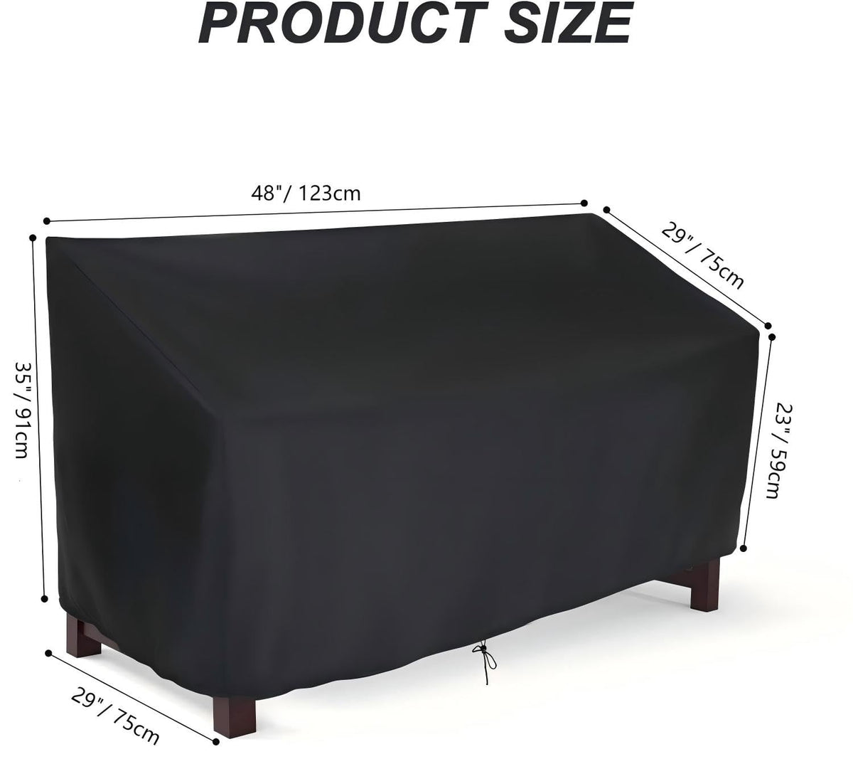 48" Outdoor Glider Bench Cover Waterproof Patio Porch Loveseat Cover