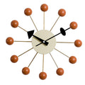 Inspired Nelson Style Modern Mid Century Retro Design Wood Wall Ball Clock Orange