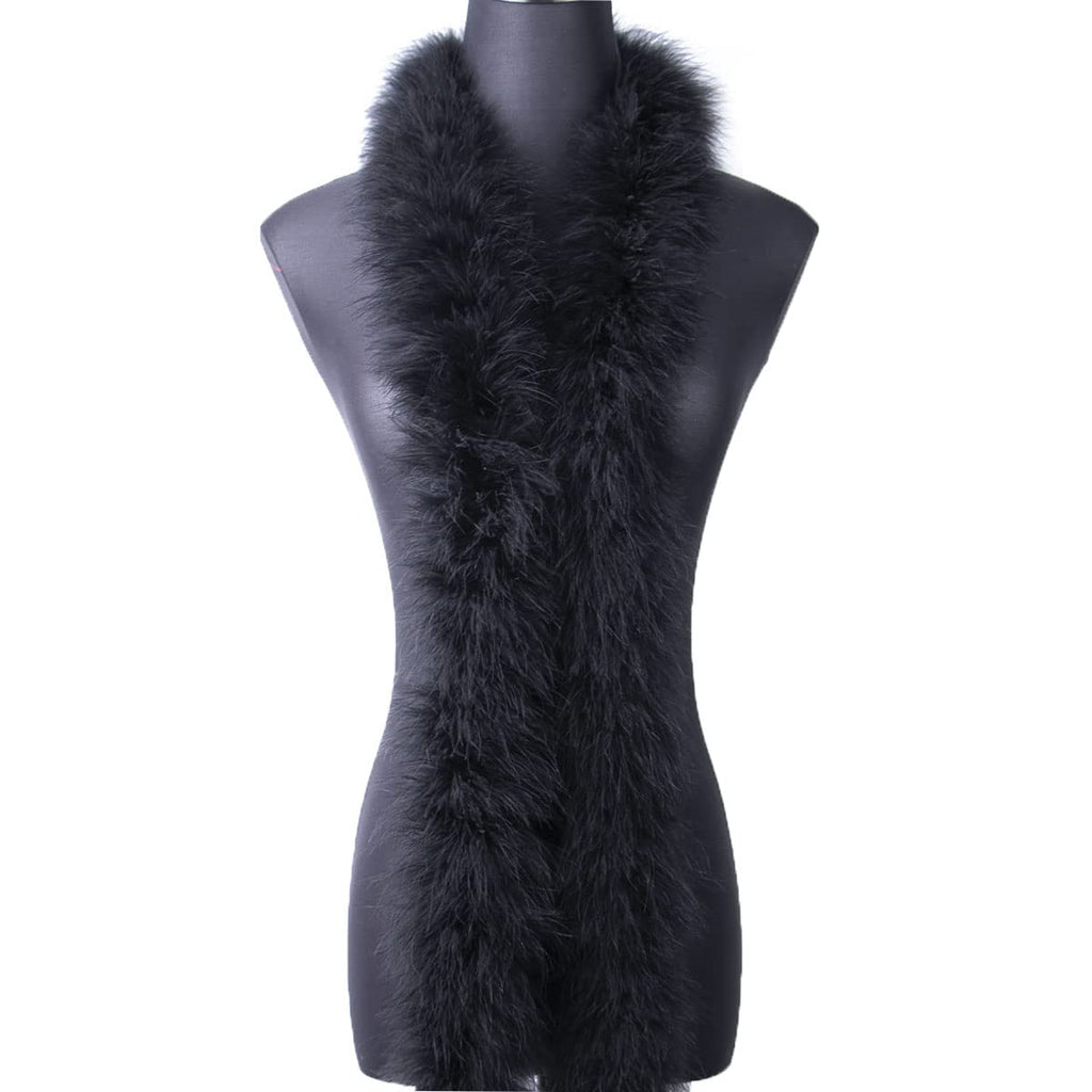 50g Black Fluffy Marabou Feather Boa for DIY Craft Sewing Trim Home Wedding Party Christmas Decoration - 2 Yards