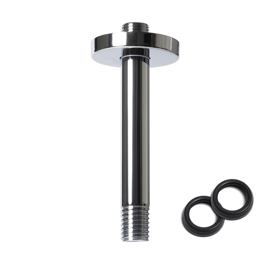 8 Inch Shower Arm with Flange, Ceiling Mounted Shower Head Extension Arm, 1/2 NPT Straight Arm for Rain Shower Head