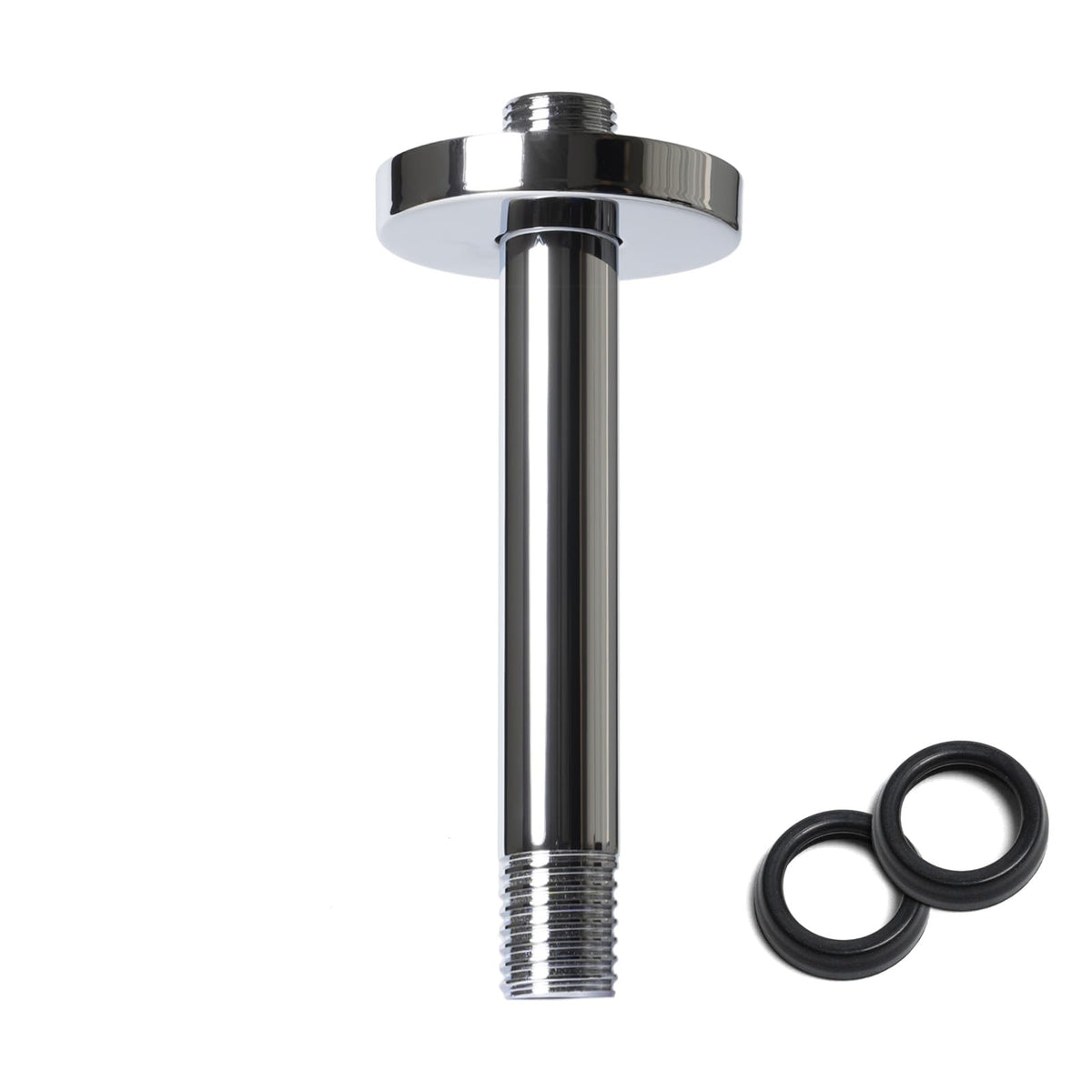 8 Inch Shower Arm with Flange, Ceiling Mounted Shower Head Extension Arm, 1/2 NPT Straight Arm for Rain Shower Head