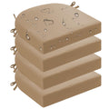 Outdoor Chair Cushions Set of 4, Round Corner, 18.5 x 16 x 2 Inch, Waterproof Patio Seat Cushions with Ties & Removable Covers
