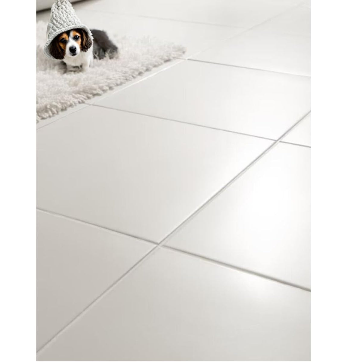 12x12 White Semi-Matte Porcelain Floor & Wall Tile - 11 Pieces