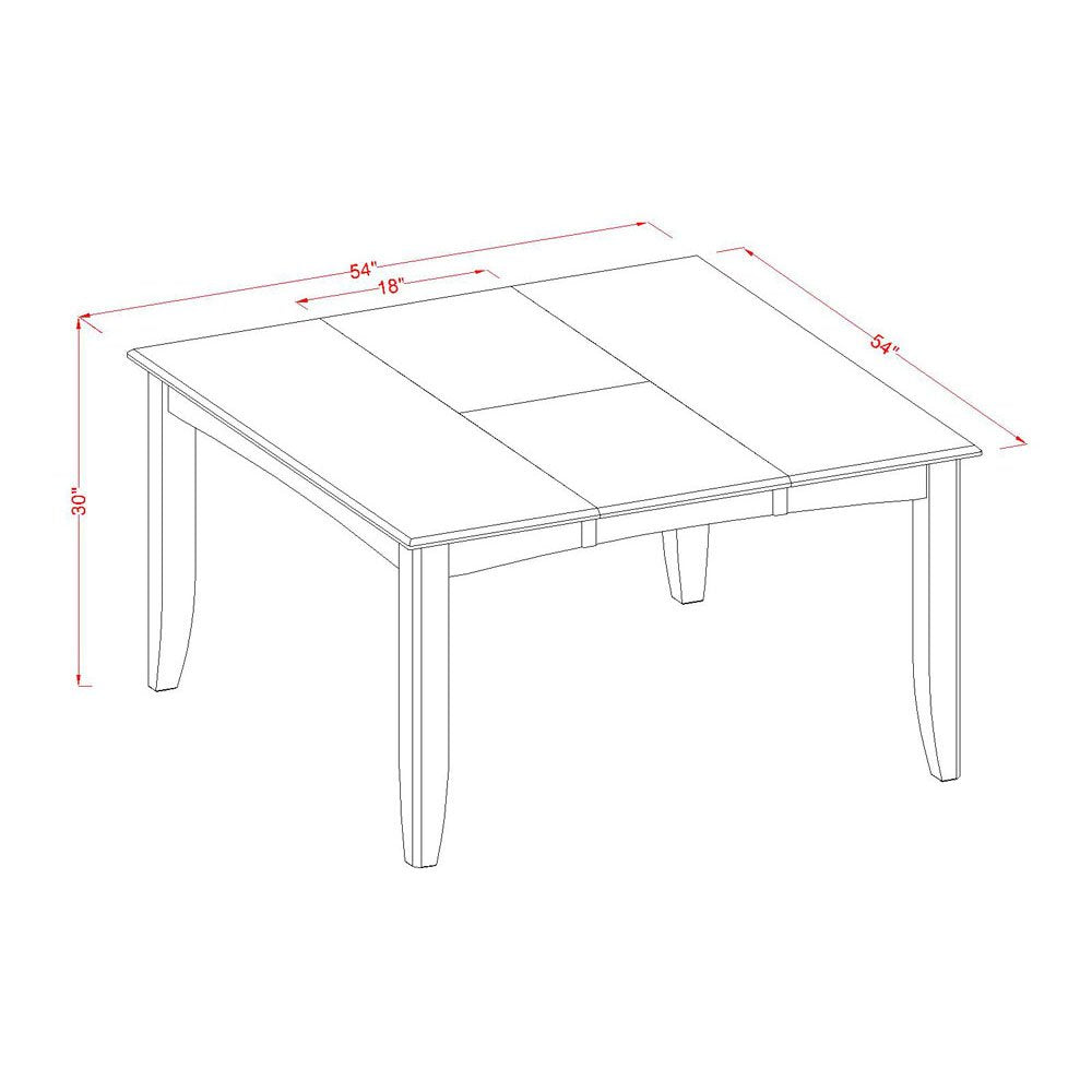 West Furniture 9 Piece Dining Room Table Set Includes a Square Kitchen Table with Butterfly Leaf and 8