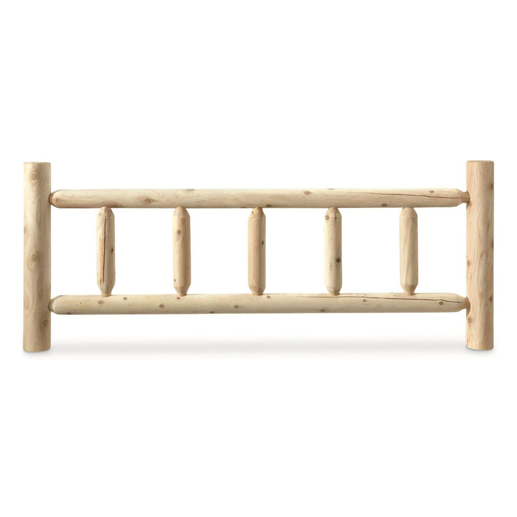 North American Cedar Log King Bed with Headboard and Footboard; Rustic Natural Unfinished Wooden Bed Frames
