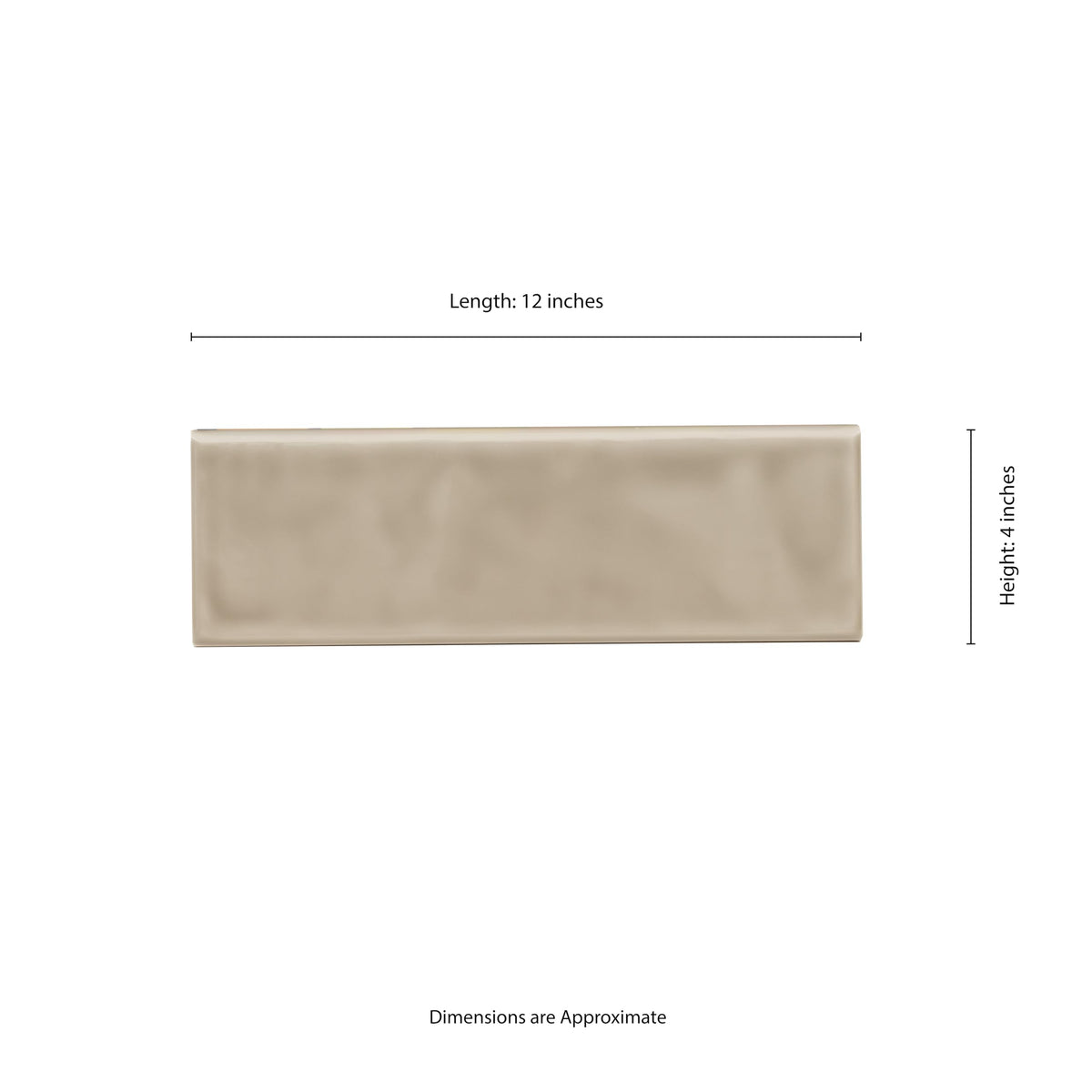 Bullnose Ceramic Subway Wall Tile | Urbano Warm Concrete | 4" x 12"