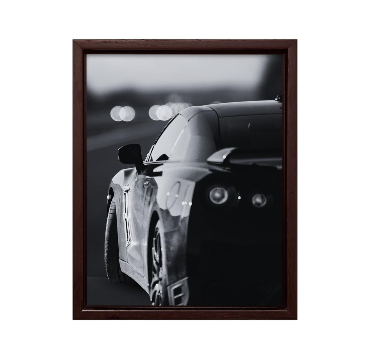 Brown & White Automotive Canvas Poster - Luxury Wall Art Bedroom Living Room Decor - Minimal Motion Style Artwork