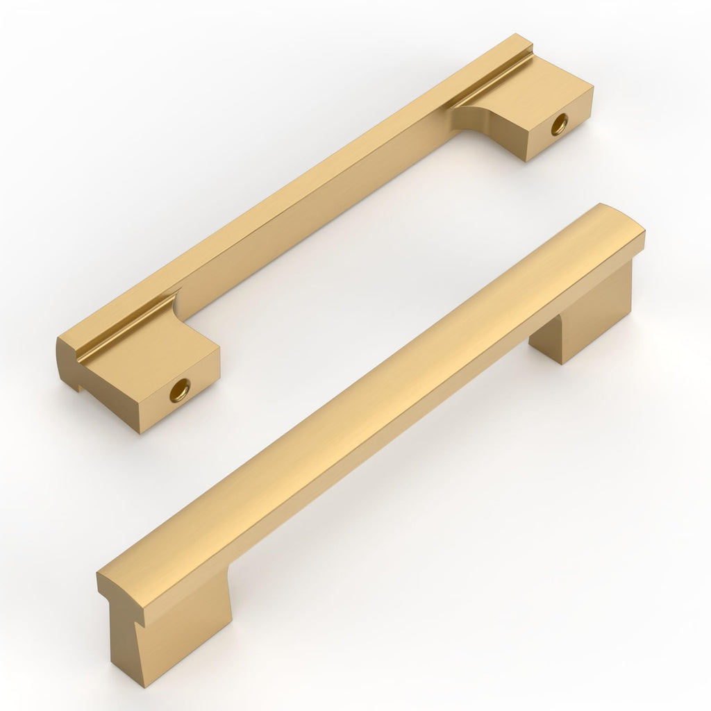 6 Pack Champagne Bronze Cabinet Pulls 5 Inch(128MM) Hole Centers Kitchen Cabinet Handles Hardware Kitchen Handles for