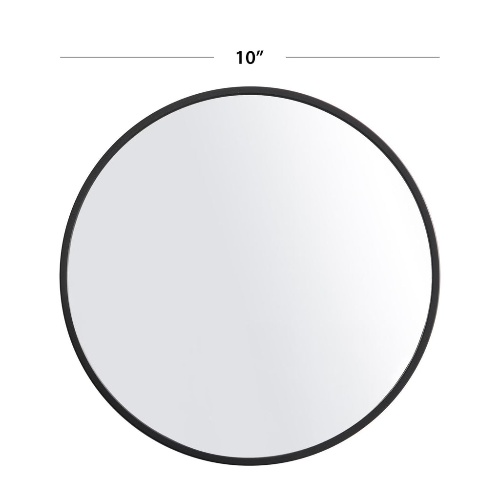 3 Pack 10 Inch Round Wall Mirror Set, Black & Gold Modern Thin Frame Decorative Circular Mirrors, Art Decor Bedroom