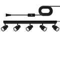 Plug in Track Lighting, 30" LED Track Light Fixtures Ceiling, Black 5 Way Ceiling Lights, 15FT Cord, Rotatable Light