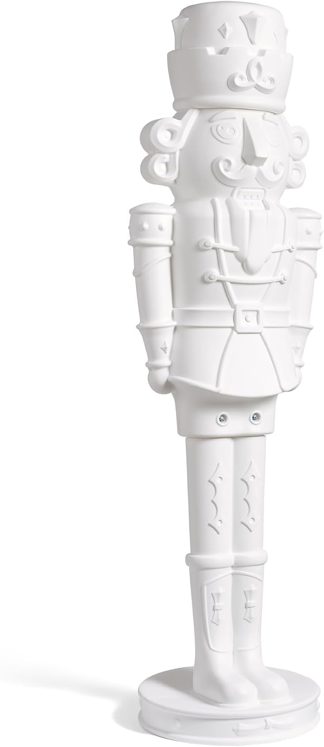 Nutcracker Prince Paintable DIY Holiday Statue, 6-Foot Tall, White