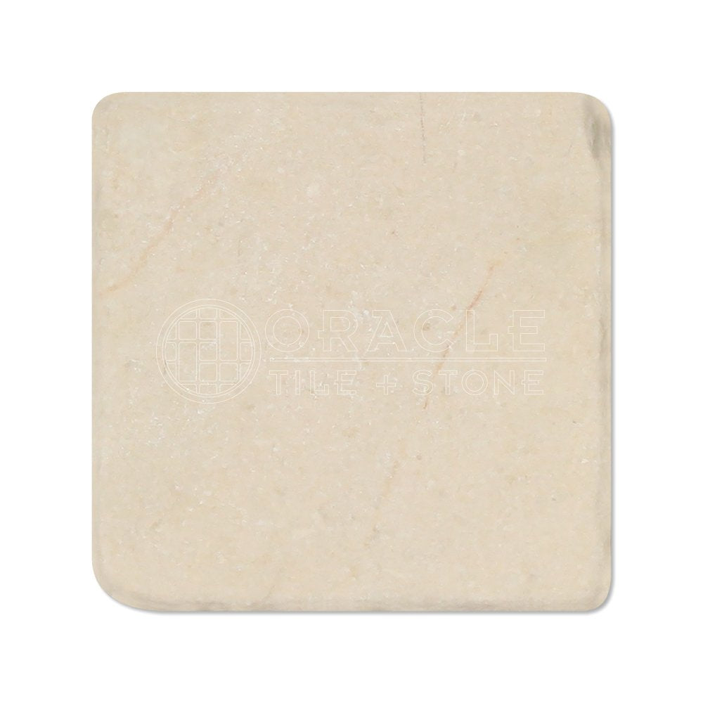 Crema Marfil Spanish Marble 4 X 4 Subway Field Tile, Tumbled
